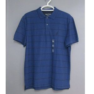 NEW Nautica Performance Deck Shirt Blue Polo Sz L